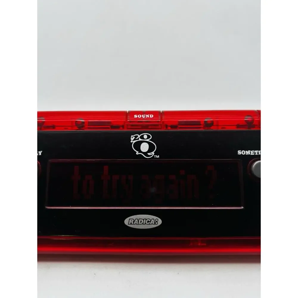 20Q Radica Electronic Handheld Game Big Screen 2005 Red 20 Questions - Works
